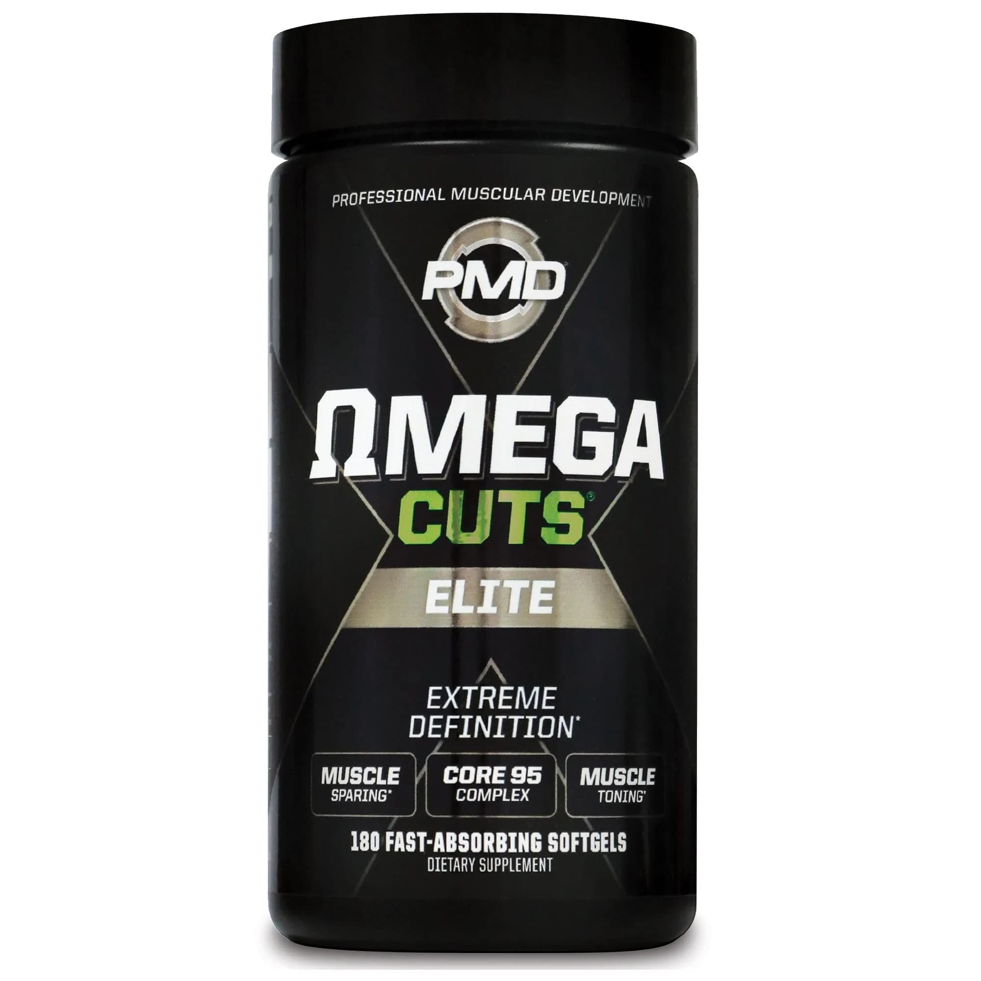 PMD Omega Cuts Elite Fat Loss-Muscle Defining Formula 180 Softgels | Supports Fat Shredding & Muscle Toning