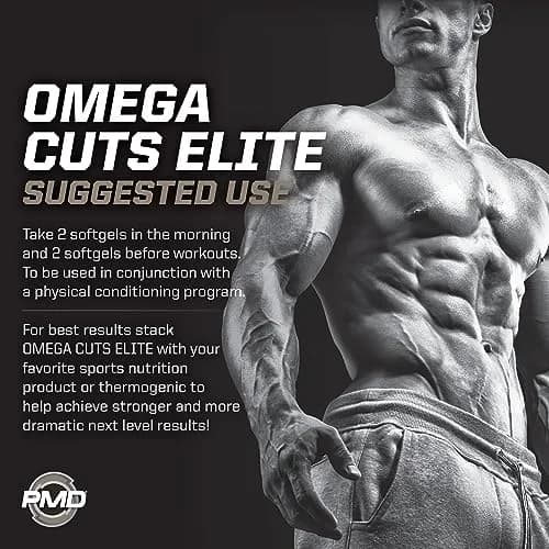 PMD Omega Cuts Elite Fat Loss-Muscle Defining Formula 180 Softgels | Supports Fat Shredding & Muscle Toning thumbnail 9
