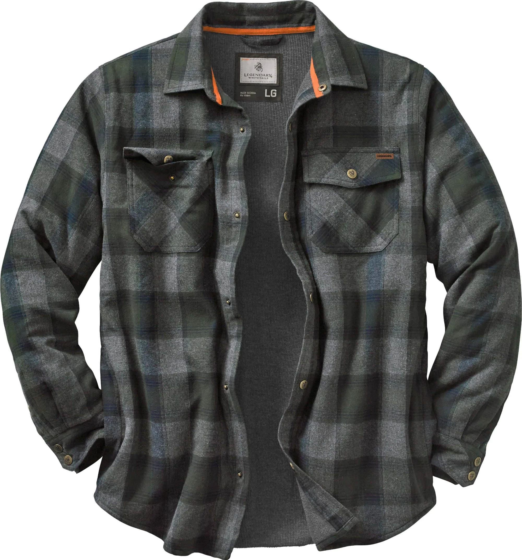 Legendary Whitetails Thermal Lined Shirt Jacket Insulated Shacket | Cotton & Polyfill for Men Large Tall