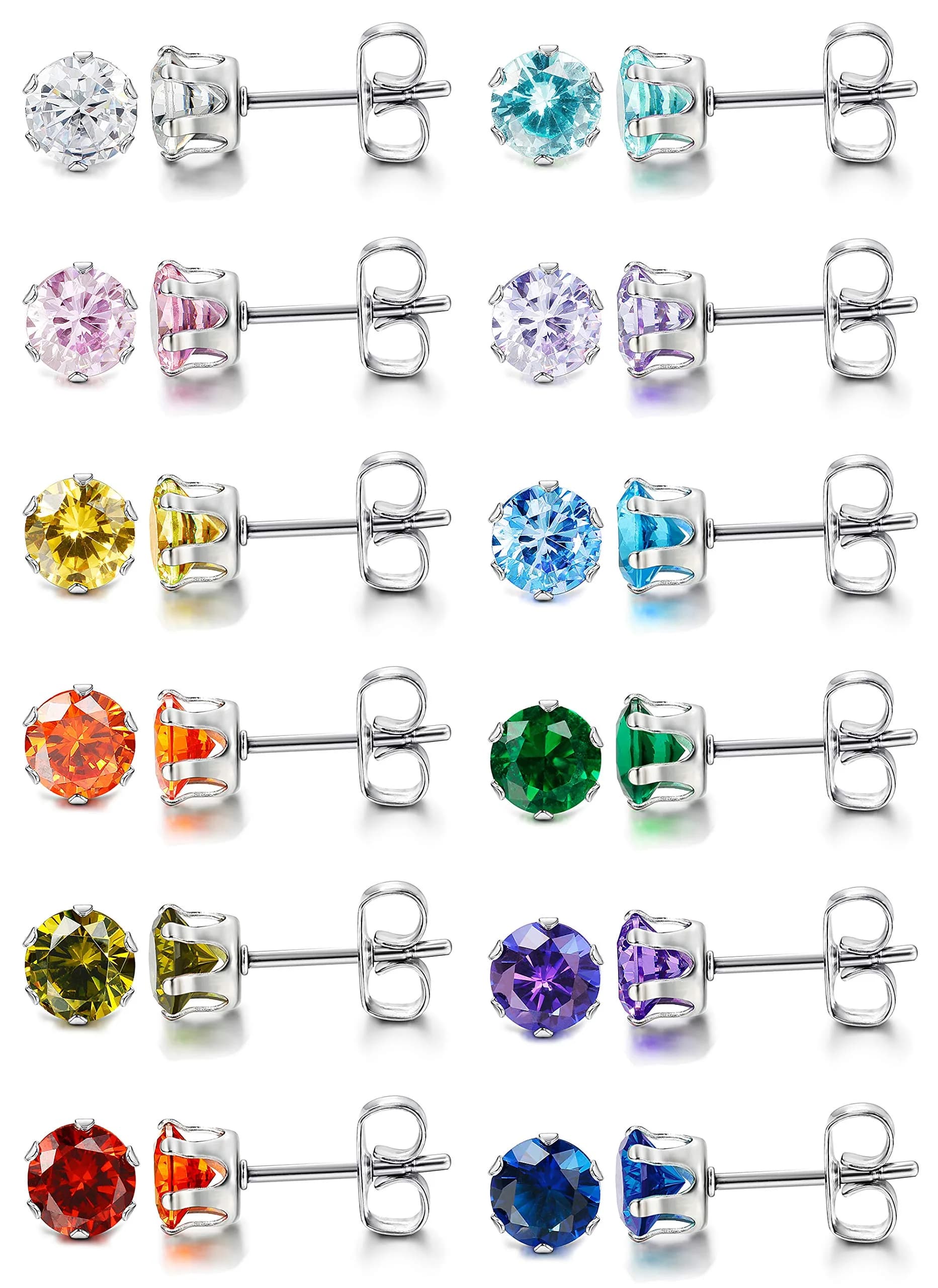 LOYALLOOK Hypoallergenic Earring | 7MM CZ Studs for Sensitive Ears