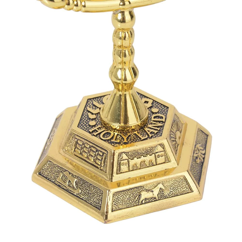 BRTAGG 12 Tribes of Israel Menorah Jerusalem Temple 7 Branch Jewish Candle Holder 20.3 cm (8 Inches) Gold - view 4
