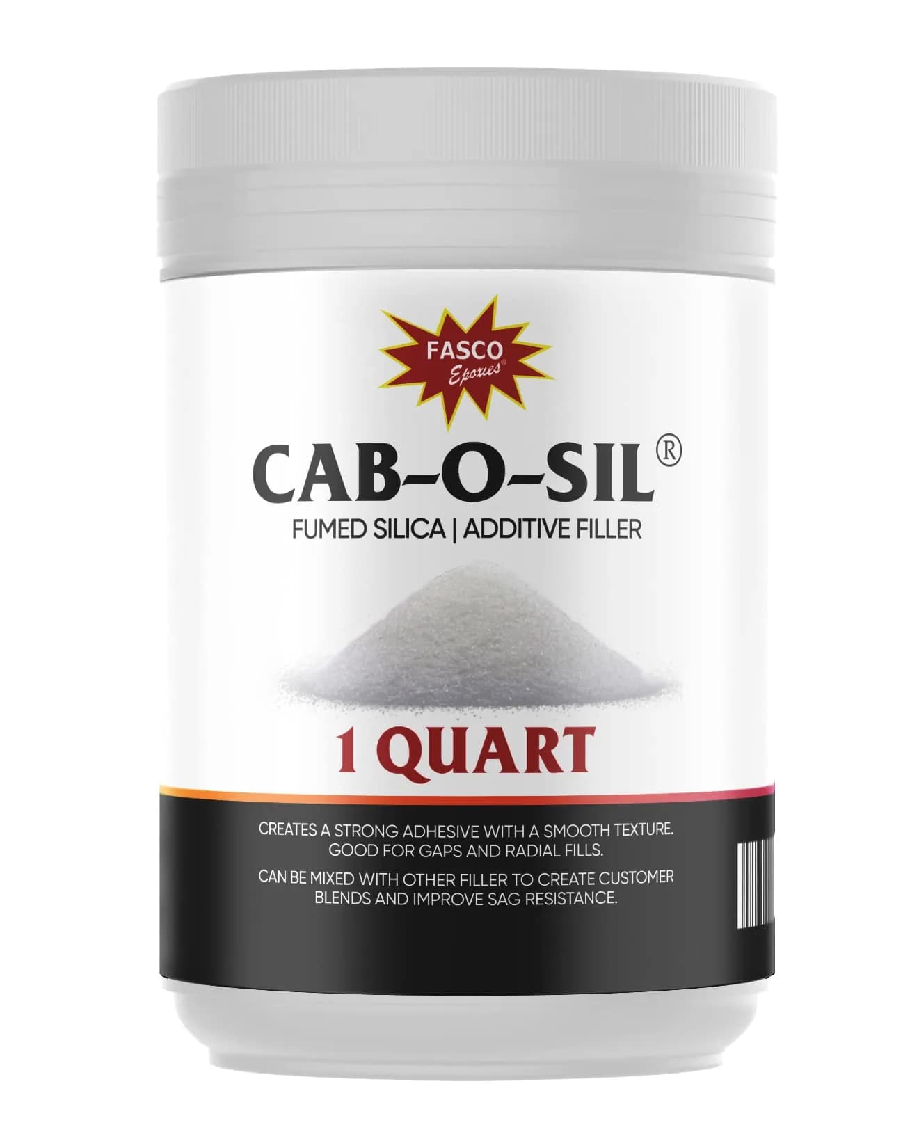 Fasco Epoxies Cab-O-SIL Fumed Silica Thickener Quart (128 fl oz / 3.78 L) | USA Imported Thickening Agent - main product image