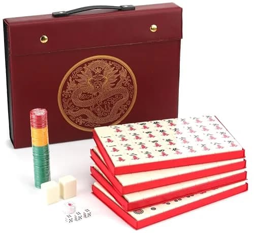 Mose Cafolo Chinese Mahjong Game Set 144 Melamine Tiles 3.7cm (1.5") | Professional Quality Imported from USA thumbnail 1