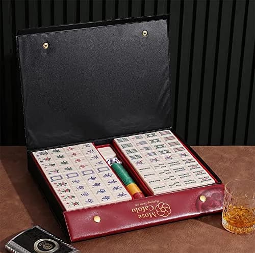 Mose Cafolo Chinese Mahjong Game Set 144 Melamine Tiles 3.7cm (1.5") | Professional Quality Imported from USA thumbnail 3