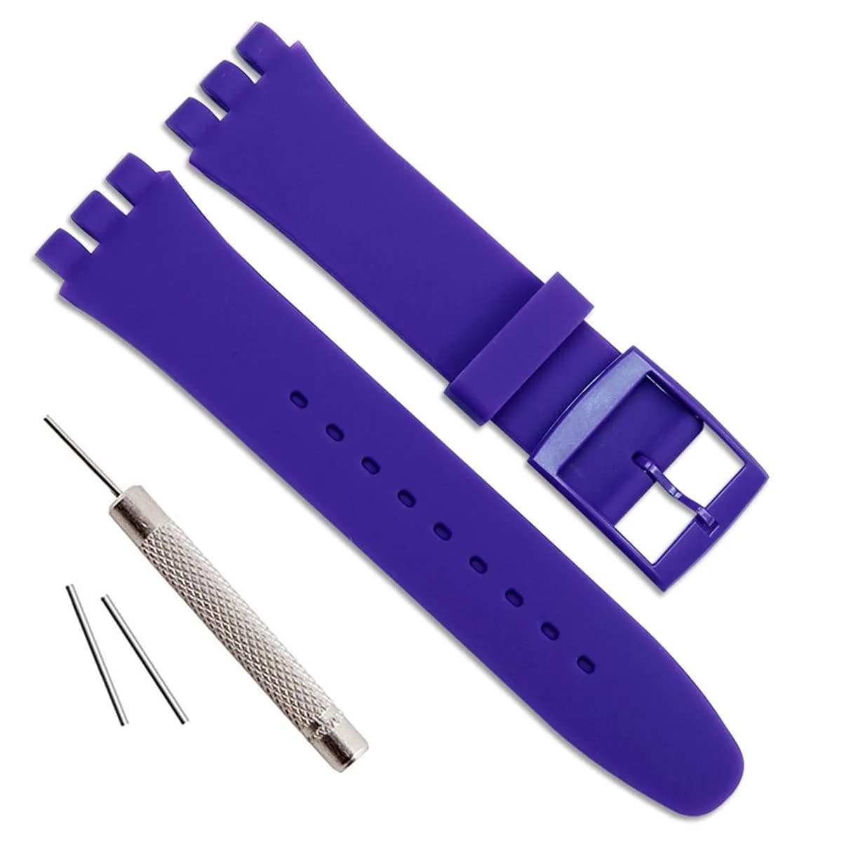 GREENOLIVE 17mm Silicone Watch Strap for Swatch | Blue, Waterproof, Lightweight — Blue