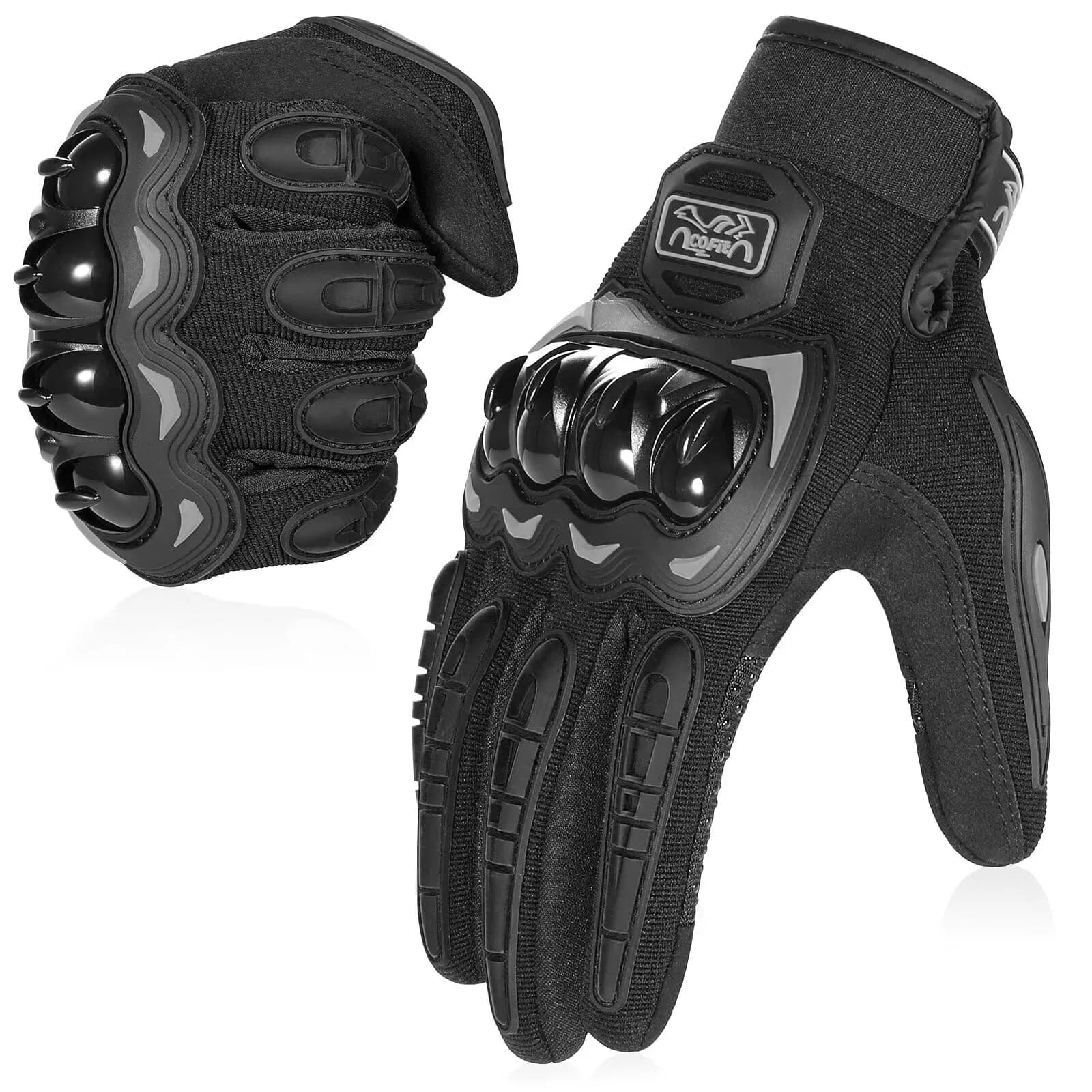 COFIT Motorcycle Gloves for Men and Women Full Finger Touchscreen Black M | Full Protection & Breathable