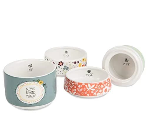 Pavilion Love You More by Amylee Weeks Stoneware Measuring Cup Set, 4-Piece (1/4, 1/3, 1/2, 1 Cup) thumbnail 2