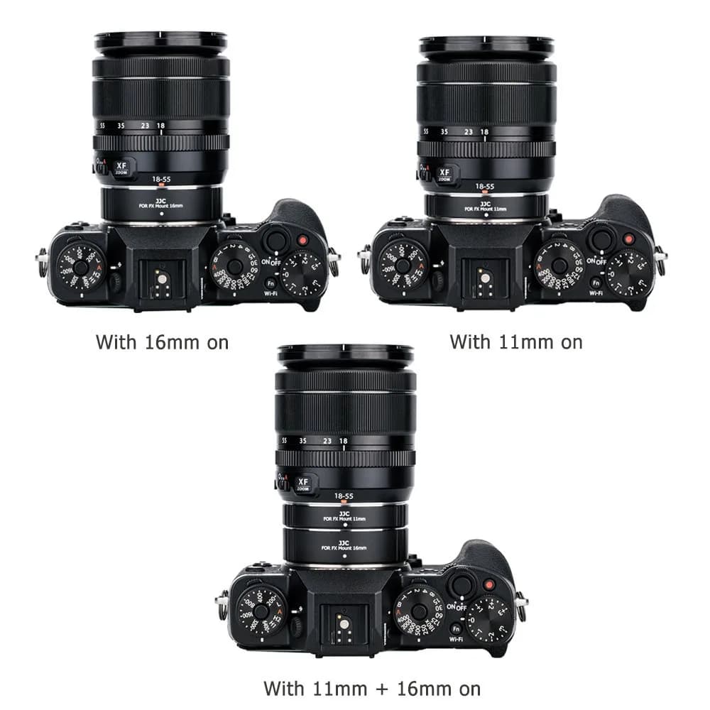 JJC Auto Focus Macro Extension Tube Set for Fujifilm X Mount Cameras & Lenses (11mm & 16mm) | Achieve Macro Photography - view 5