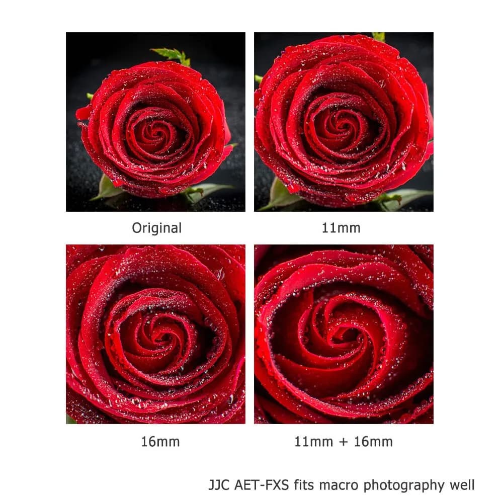JJC Auto Focus Macro Extension Tube Set for Fujifilm X Mount Cameras & Lenses (11mm & 16mm) | Achieve Macro Photography - view 6