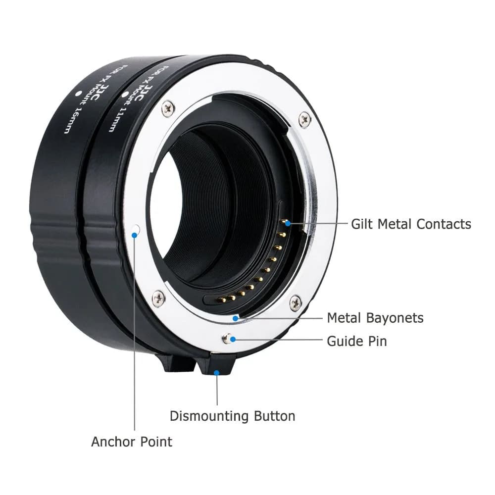 JJC Auto Focus Macro Extension Tube Set for Fujifilm X Mount Cameras & Lenses (11mm & 16mm) | Achieve Macro Photography - view 2