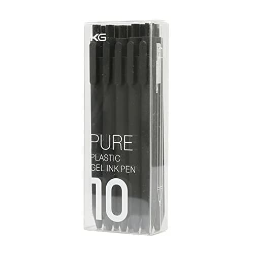 Kaco Pure Black Gel Ink Rollerball Pens 0.5mm Extra Fine Point (Pack of 10) | Smooth Writing for Students & Office thumbnail 1
