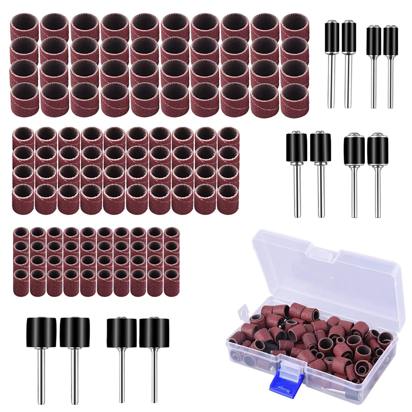 AUSTOR 132 Pieces Aluminum Oxide Sanding Drum Set with Free Box | 120 Grit, Easy to Install, Suitable for Wood & Metal (70-120 chars) — Original Version
