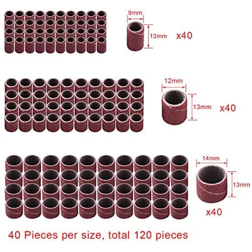 AUSTOR 132 Pieces Aluminum Oxide Sanding Drum Set with Free Box | 120 Grit, Easy to Install, Suitable for Wood & Metal (70-120 chars) thumbnail 5