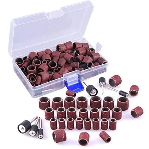 AUSTOR 132 Pieces Aluminum Oxide Sanding Drum Set with Free Box | 120 Grit, Easy to Install, Suitable for Wood & Metal (70-120 chars) thumbnail 2