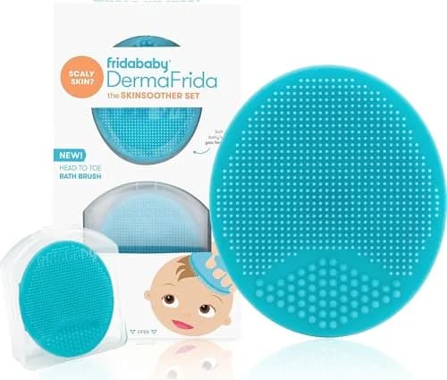 Frida Baby DermaFrida SkinSoother Bath Brush 2-Pack | Gentle Silicone for Cradle Cap, Dry Skin & Eczema thumbnail 1