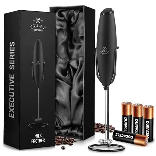 Zulay Kitchen Milk Frother Wand - Upgraded Stand | Handheld Foam Maker for Lattes & Cappuccino (100-120 chars) thumbnail 1