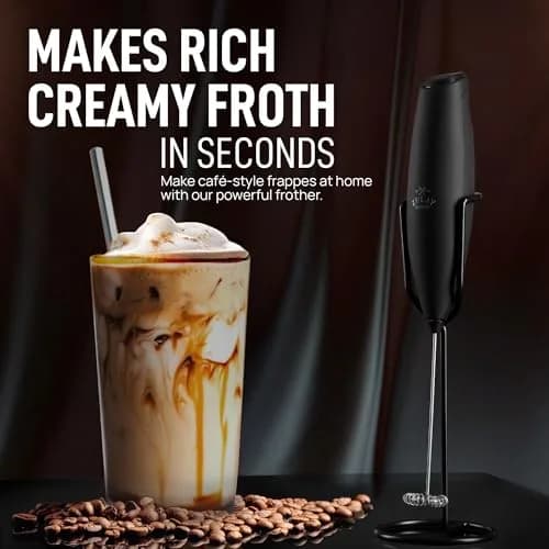 Zulay Kitchen Milk Frother Wand - Upgraded Stand | Handheld Foam Maker for Lattes & Cappuccino (100-120 chars) thumbnail 7