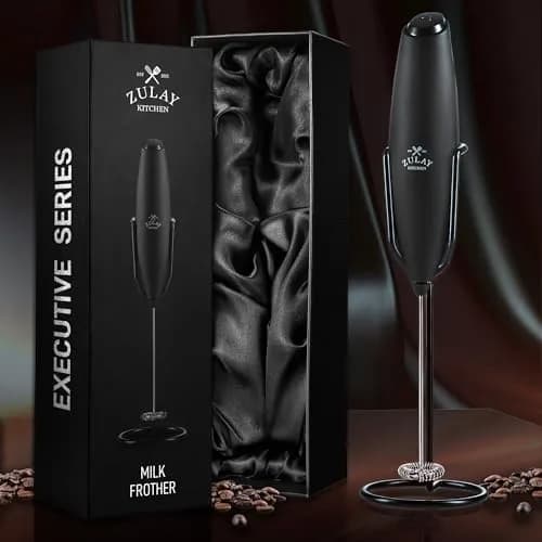 Zulay Kitchen Milk Frother Wand - Upgraded Stand | Handheld Foam Maker for Lattes & Cappuccino (100-120 chars) thumbnail 8