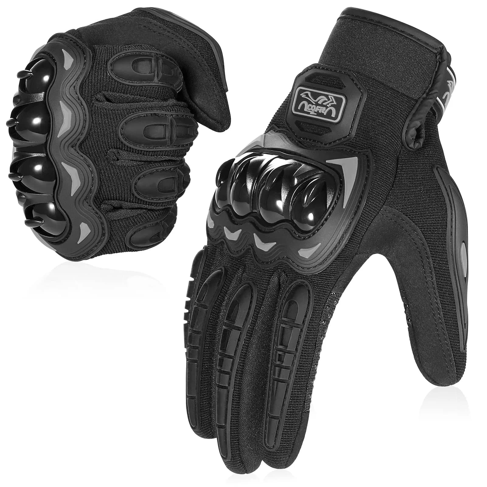 COFIT Motorcycle Gloves for Men and Women Full Finger Touchscreen Black M | Full Protection & Breathable