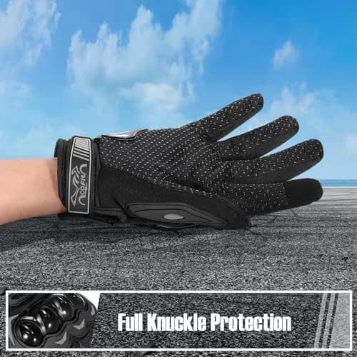 COFIT Motorcycle Gloves for Men and Women, Full Finger Touchscreen, Black XL | Full Protection & Breathable Comfort thumbnail 4