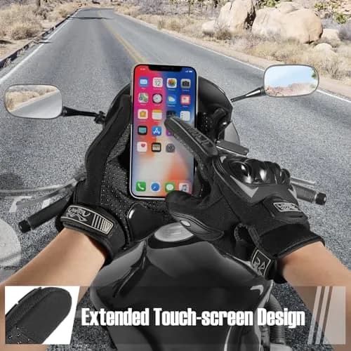 COFIT Motorcycle Gloves for Men and Women, Full Finger Touchscreen, Black XL | Full Protection & Breathable Comfort thumbnail 3