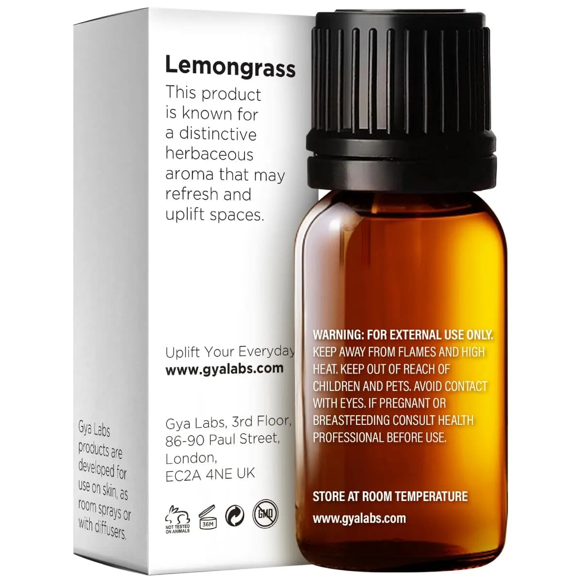 Gya Labs Lemongrass Essential Oil 10ml (0.34 Fl Oz) | Bright Citrus Aroma for Diffusers & Home Fragrance - view 2