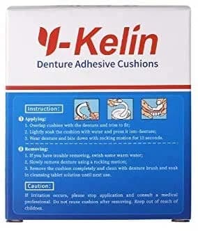 Y-Kelin Lower Denture Adhesive Cushions 60 Strips | Natural Seaweed, One-Day Support for Sore Gums thumbnail 5