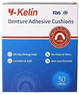 Y-Kelin Lower Denture Adhesive Cushions 60 Strips | Natural Seaweed, One-Day Support for Sore Gums thumbnail 6