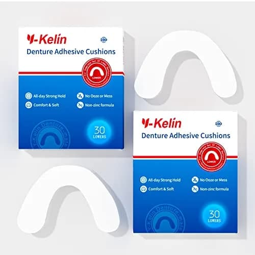 Y-Kelin Lower Denture Adhesive Cushions 60 Strips | Natural Seaweed, One-Day Support for Sore Gums thumbnail 8