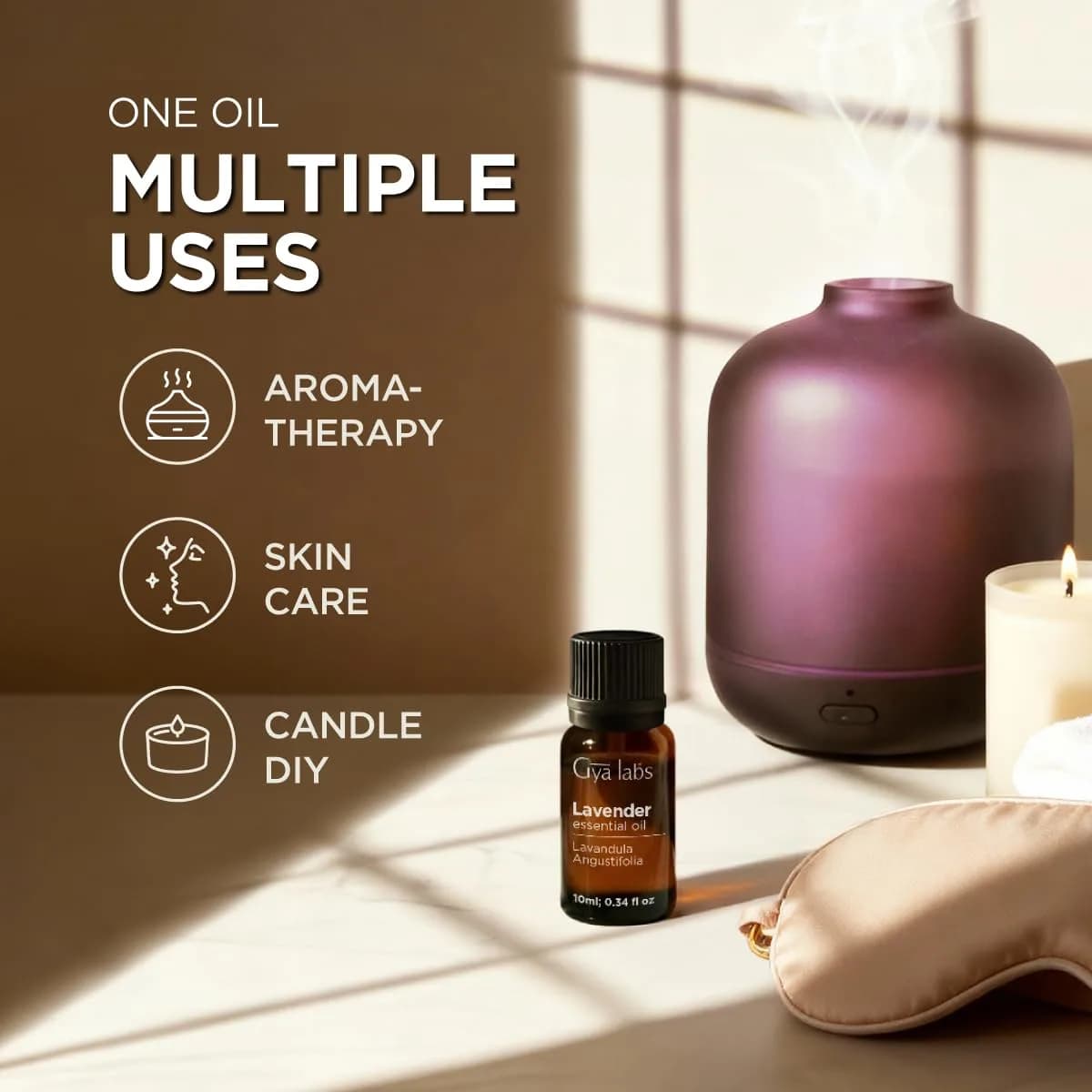 Gya Labs Lavender Essential Oil Pure 0.34 Fl Oz (10 ml) | USA Imported for Diffuser, Skin, Hair & Candle Making - view 5