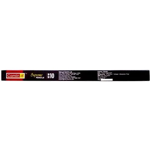 Camlin Kokuyo Supreme Writing And Drawing Pencils, Pack Of 10, Black | Smooth Ink Flow Writing Instrument thumbnail 2