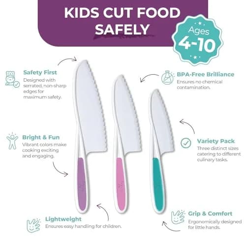 Tovla Jr. Kid Safe Knife Set of 3 | Ages 4-12 | Small, Medium, Large thumbnail 2