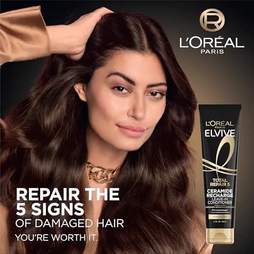 L'Oreal Paris Elvive Total Repair 5 Protein Recharge Leave-In Conditioner Treatment 150ml (5.1 Fl Oz) | Strengthens & Protects Hair thumbnail 3