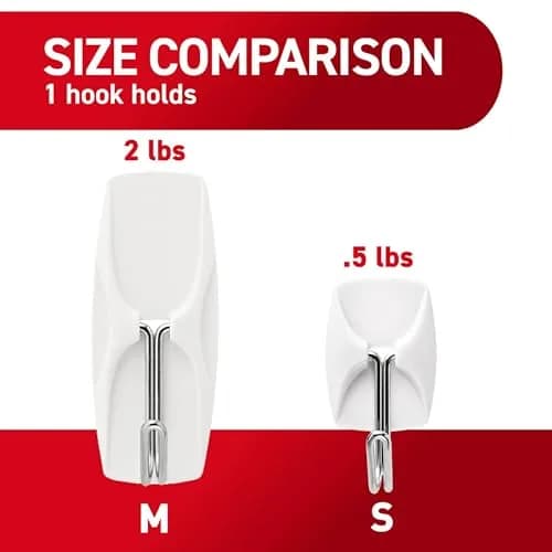Command Small White Wire Hooks, 16 Hooks | Damage-Free Wall Hanging Solution (70-120 chars) thumbnail 5