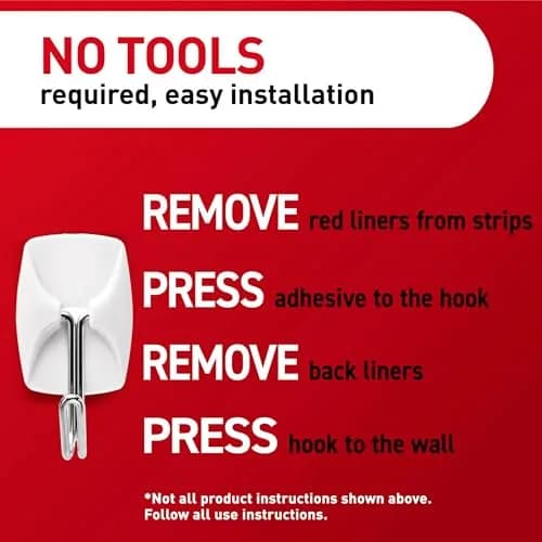 Command Small White Wire Hooks, 16 Hooks | Damage-Free Wall Hanging Solution (70-120 chars) thumbnail 6