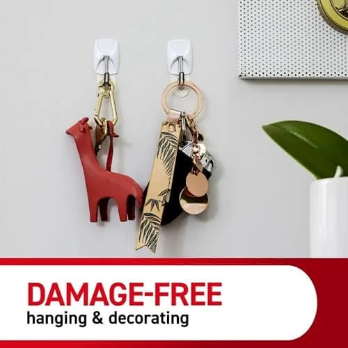 Command Small White Wire Hooks, 16 Hooks | Damage-Free Wall Hanging Solution (70-120 chars) thumbnail 7