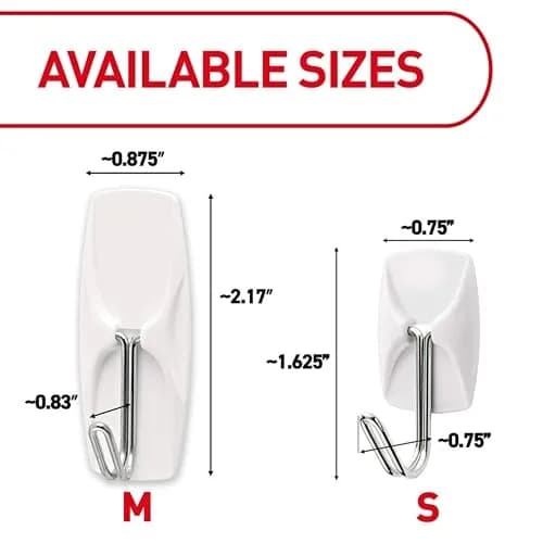 Command Small White Wire Hooks, 16 Hooks | Damage-Free Wall Hanging Solution (70-120 chars) thumbnail 9