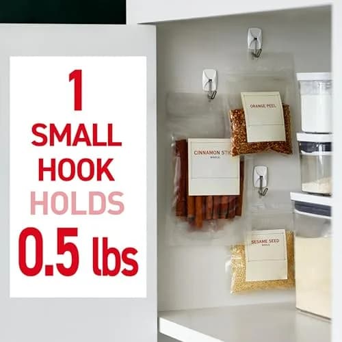 Command Small White Wire Hooks, 16 Hooks | Damage-Free Wall Hanging Solution (70-120 chars) thumbnail 3