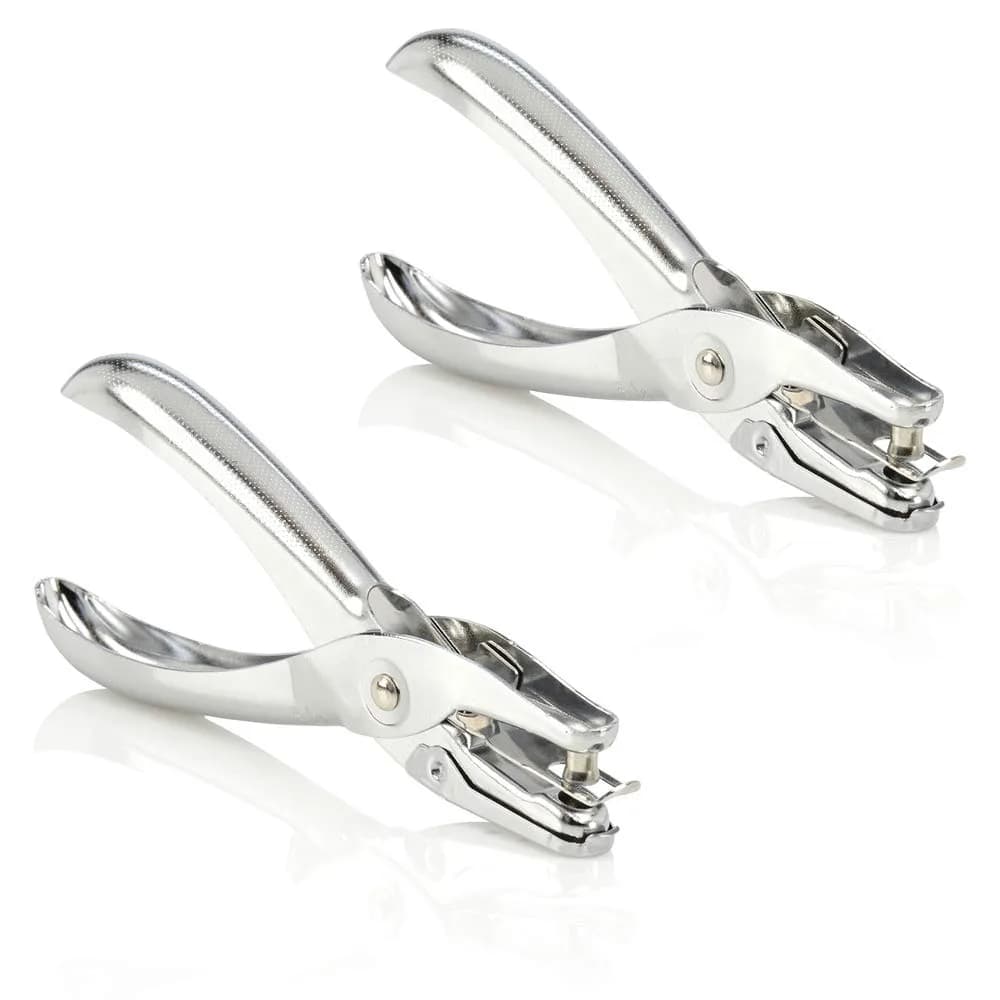 Swingline 1 Hole Punch Chrome 2-Pack | Durable, Compact, 5 Sheet Capacity - main product image