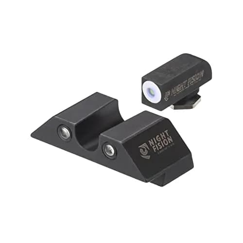 Night Fision Tritium Night Sight Set for Glock 42/43/43X, White Front Ring, U Notch Black Rear Rings | Bright, Durable, Compatible thumbnail 1
