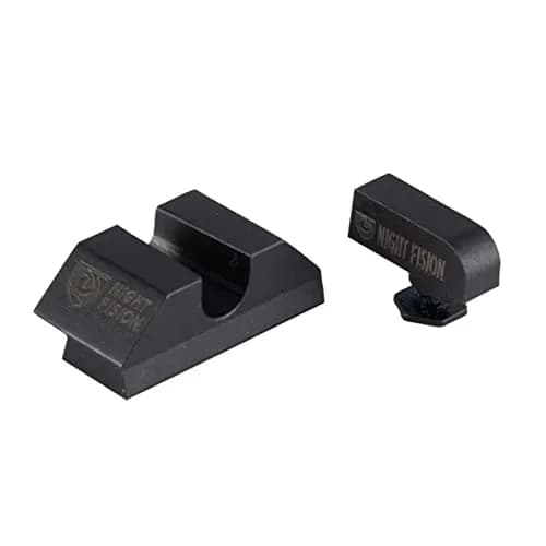 Night Fision Tritium Night Sight Set for Glock 42/43/43X, White Front Ring, U Notch Black Rear Rings | Bright, Durable, Compatible thumbnail 3