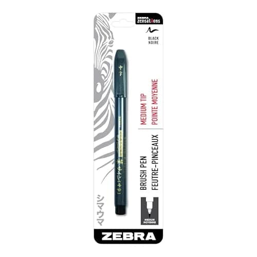 Zebra Pen Zensations Brush Pen 0.7mm | Water-Based Pigment Ink for Creative Expression thumbnail 1