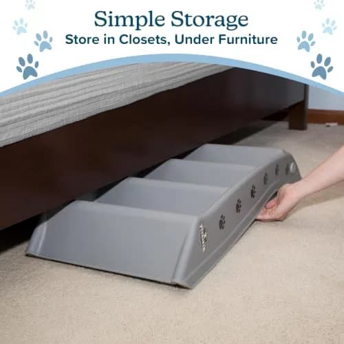 PETMAKER Lightweight Durable Plastic Dog Stairs | 4-Step Gray Pet Ramp for Small Dogs & Cats thumbnail 9