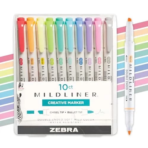 Zebra Pen Mildliner Highlighter Dual Tip 10-Pack | Smooth Ink Flow Value Pack — Fluorescent B