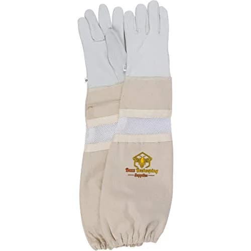 Buzz Beekeeping Supplies Beekeeping Gloves XX-Large | Ventilated Cow Leather & Heavy-Duty Canvas, Sting Proof, Long Thick Sleeves thumbnail 8