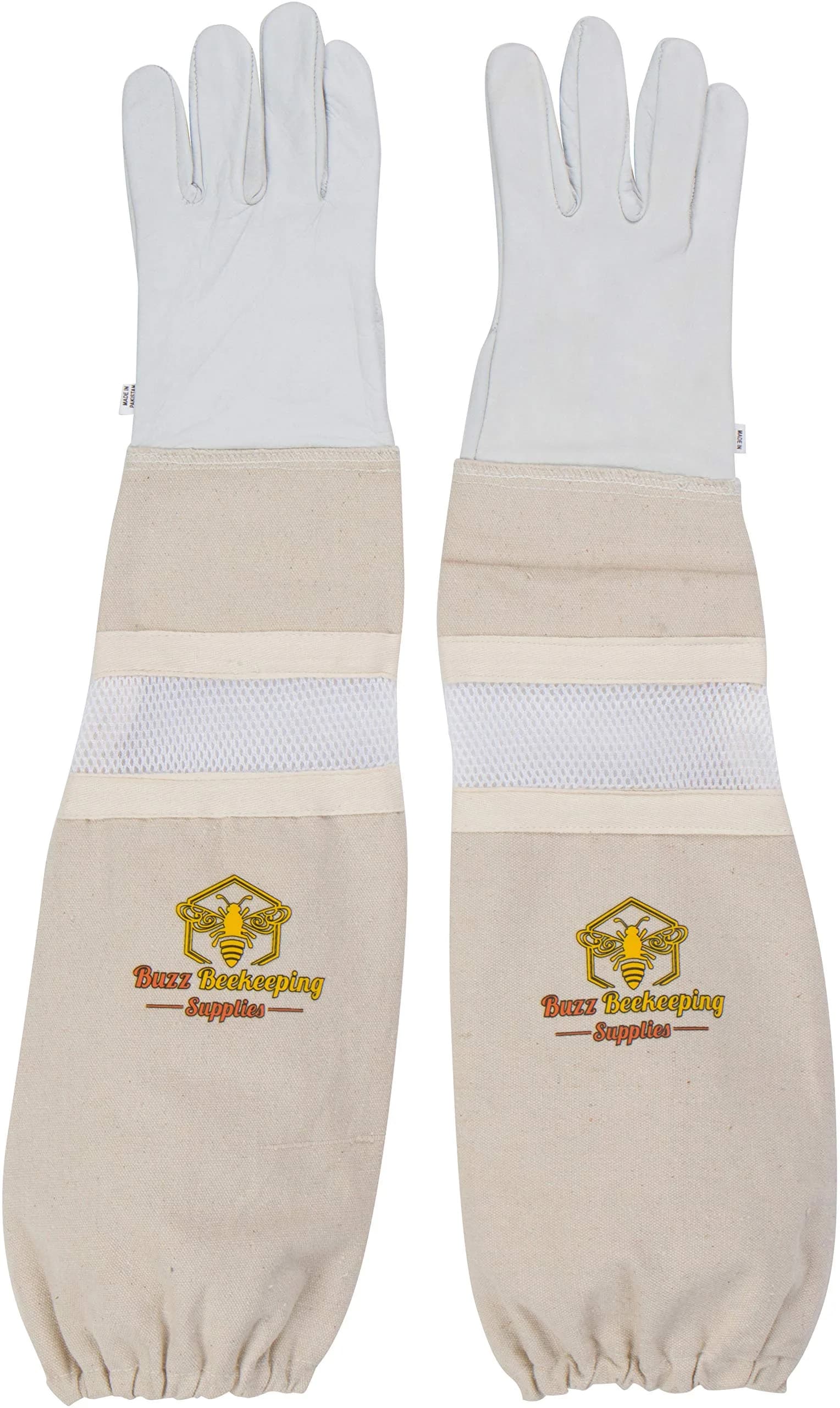 Buzz Beekeeping Supplies Beekeeping Gloves XX-Large | Ventilated Cow Leather & Heavy-Duty Canvas, Sting Proof, Long Thick Sleeves thumbnail 2