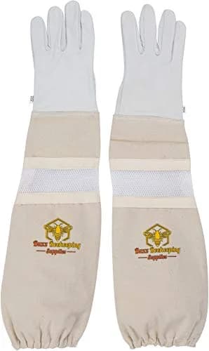 Buzz Beekeeping Supplies Beekeeping Gloves XX-Large | Ventilated Cow Leather & Heavy-Duty Canvas, Sting Proof, Long Thick Sleeves thumbnail 2