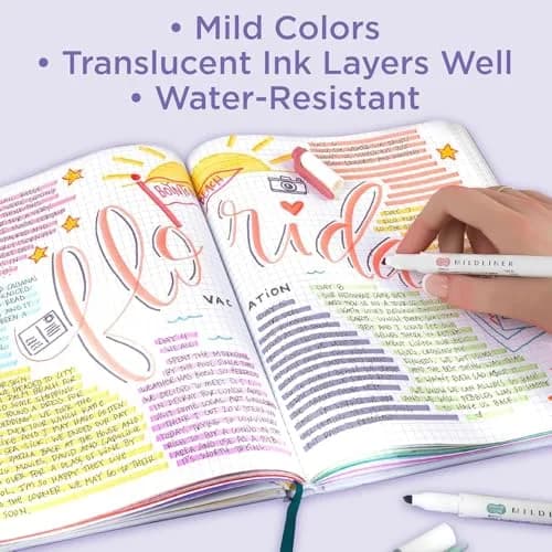 Zebra Pen Mildliner Dual Tip Highlighter Set, 15 Assorted Colors | AP Certified Non-Toxic thumbnail 4