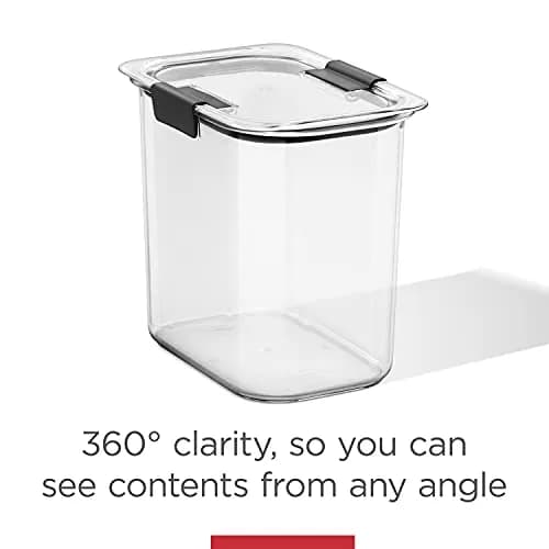 Rubbermaid Brilliance 12-Cup Airtight Food Storage Container | Clear/Grey, BPA-Free, Leak-Proof, Stackable thumbnail 9