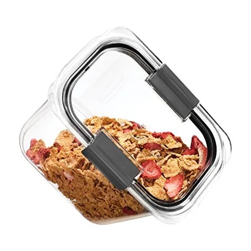 Rubbermaid Brilliance 12-Cup Airtight Food Storage Container | Clear/Grey, BPA-Free, Leak-Proof, Stackable thumbnail 4